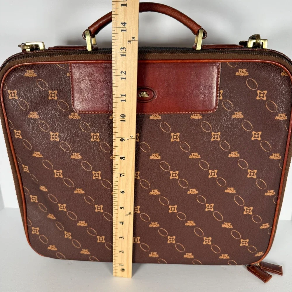 The Bridge Vintage Briefcase Brown Monogram Coated Canvas Messenger Bag